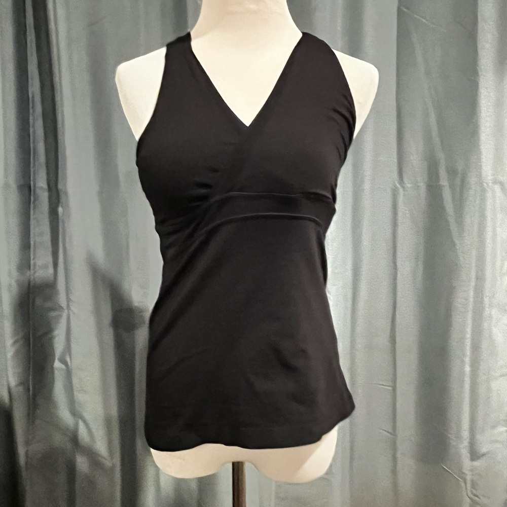 Lululemon Athletica Black Fitted Wrap Tank Top